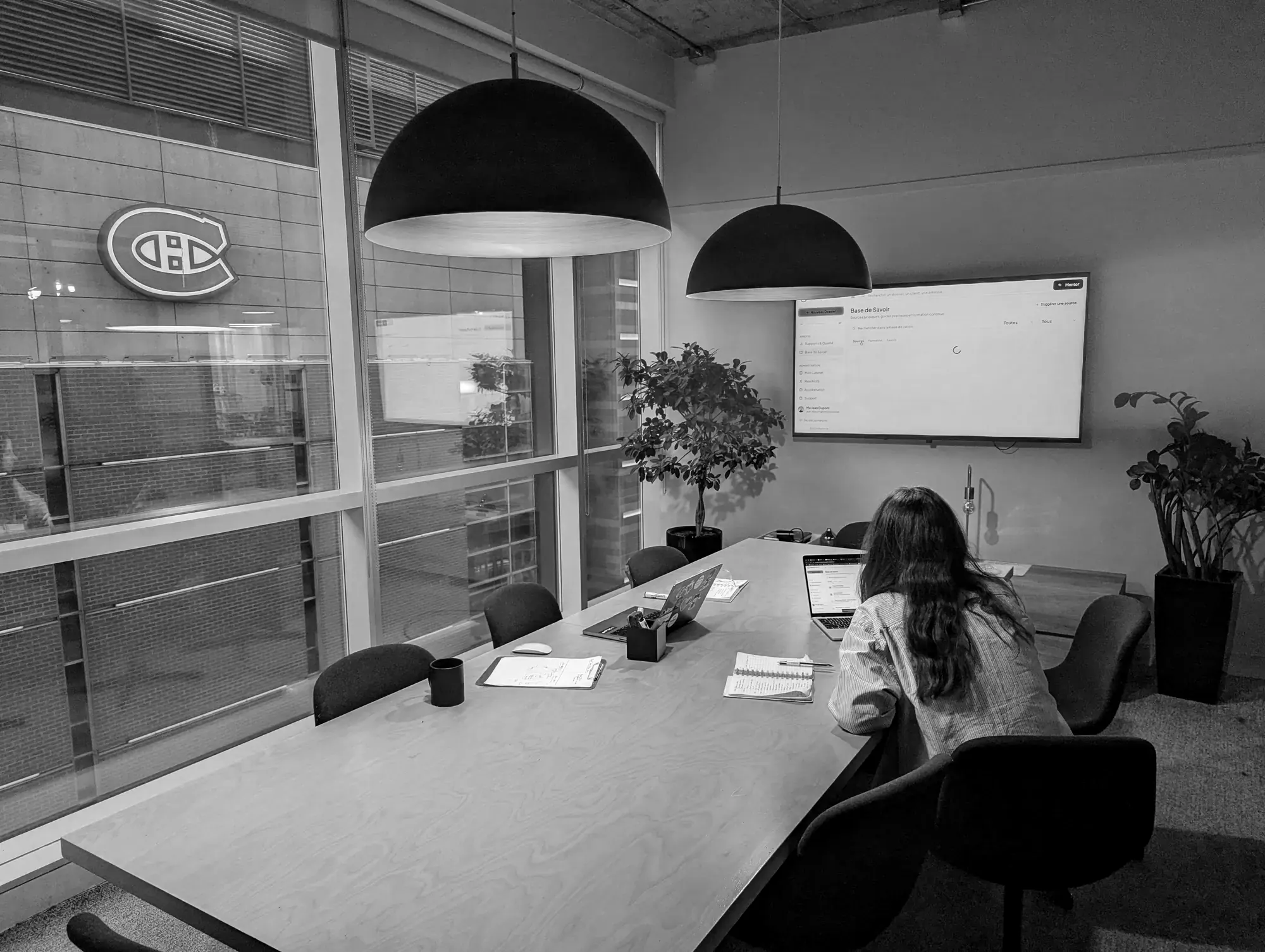 A focused work session in the Oloodi studio meeting room